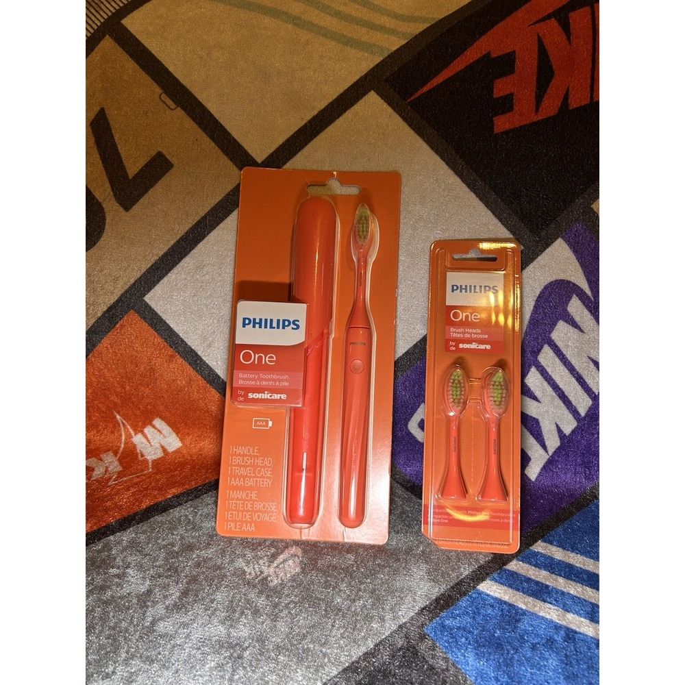 Philips Sonicare Battery Toothbrush, Miami Coral, and Extra Replacement Heads